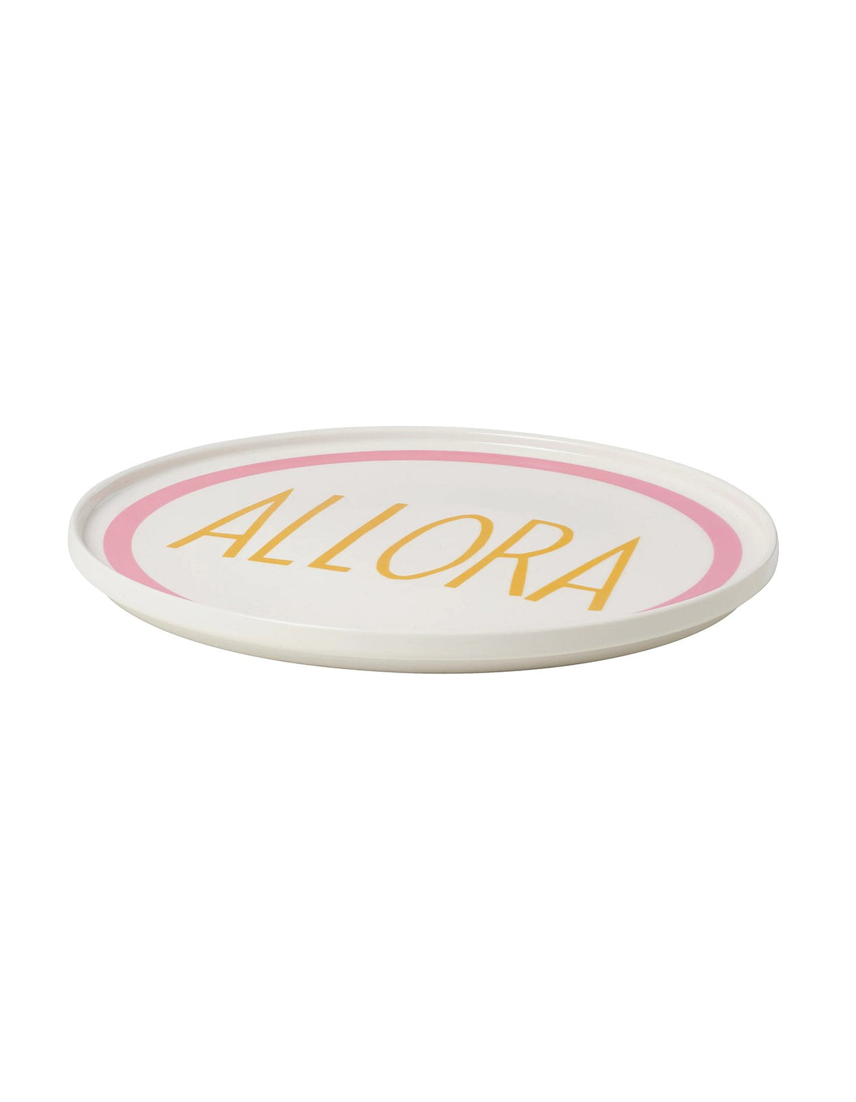 Italian Words Allora 25cm New Bone China Plate Pink
