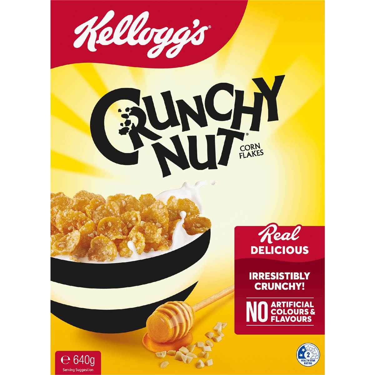 Kellogg's Crunchy Nut Corn Flakes Breakfast Cereal 640g