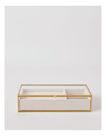 Glass Jewellery Box in Gold