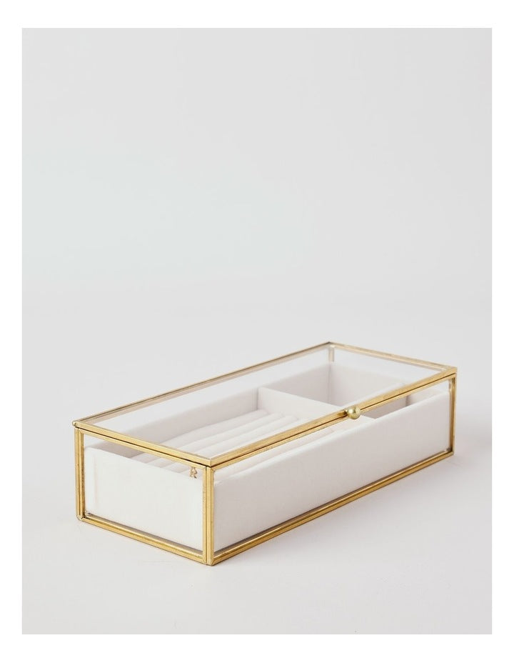 Glass Jewellery Box in Gold