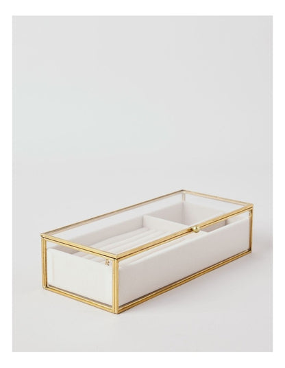 Glass Jewellery Box in Gold