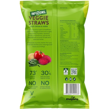 Infuzions Veggie Straws Sour Cream & Herb 90g