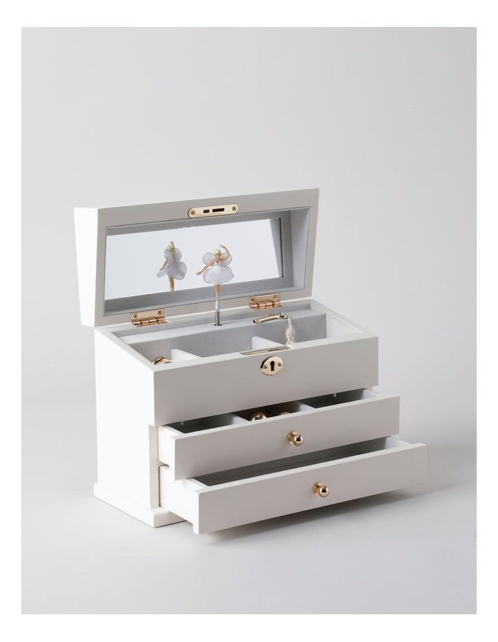 Ballerina Tiered Jewellery Box in White
