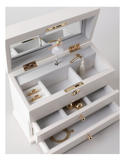Ballerina Tiered Jewellery Box in White