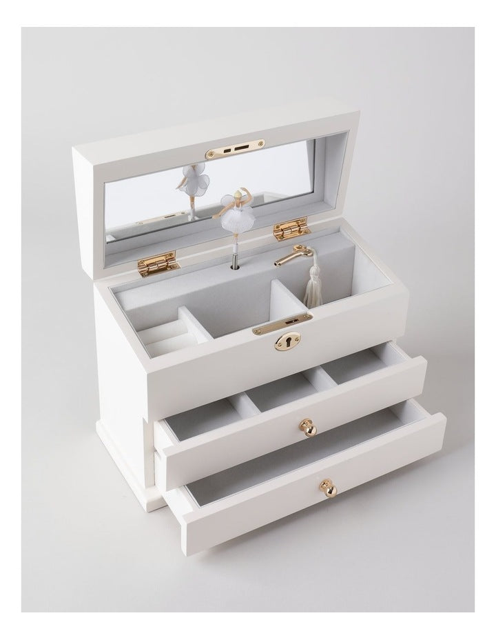 Ballerina Tiered Jewellery Box in White