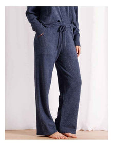 Cosy Boucle Straight Leg Pant in Steel Blue