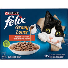 Felix Gravy Lover Meat Selection Wet Cat Food 85g x 12 pack