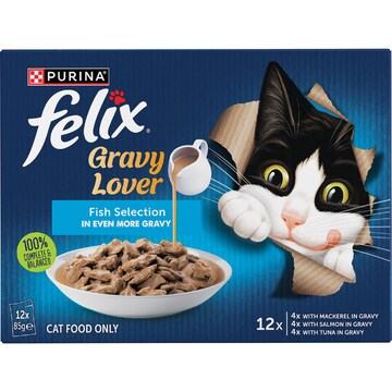 Felix Gravy Lover Fish Selection Wet Cat Food 85g x 12 pack