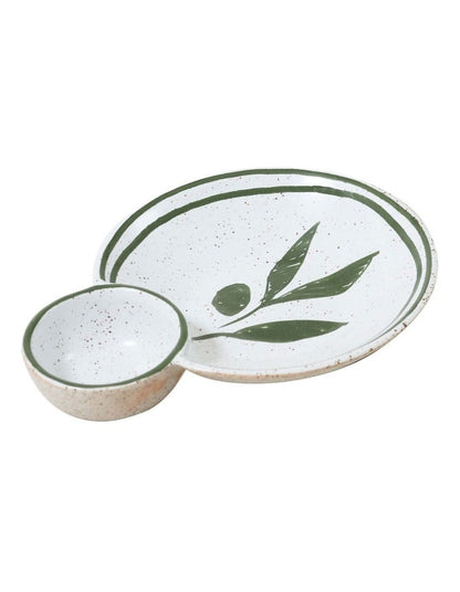 Mediterranean Story Bowl in Olive Handbrush