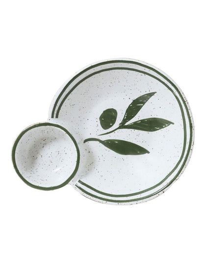 Mediterranean Story Bowl in Olive Handbrush