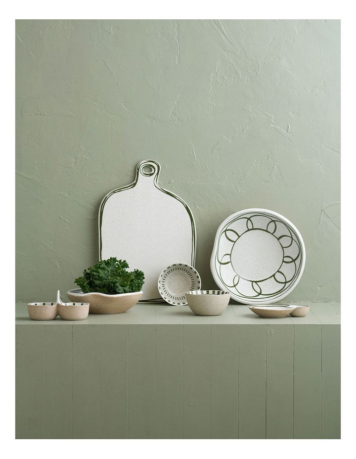 Mediterranean Story Cheeseboard in Olive Handbrush