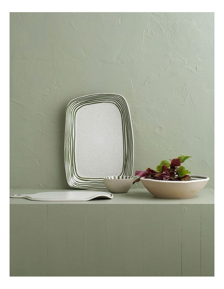 Mediterranean Story Cheeseboard in Olive Handbrush