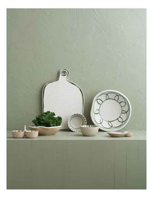 Mediterranean Story Double Condiment Bowl in Olive