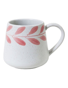 Mediterranean Hand Painted Party Wreath Mug in Coral