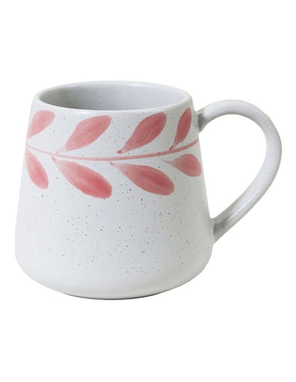 Mediterranean Hand Painted Party Wreath Mug in Coral
