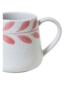 Mediterranean Hand Painted Party Wreath Mug in Coral