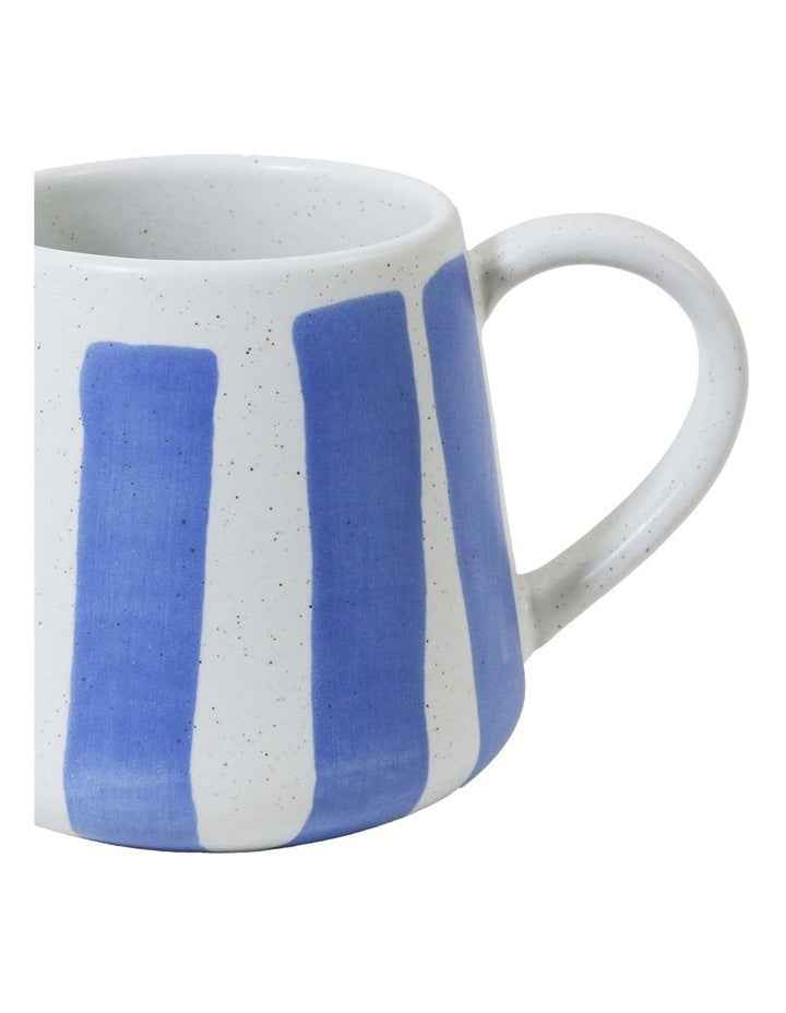 Mediterranean Hand Painted Party Thick Striped Mug in Indigo