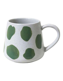 Mediterranean Party Dot Hand Painted Mug in Green