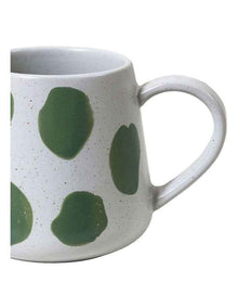 Mediterranean Party Dot Hand Painted Mug in Green