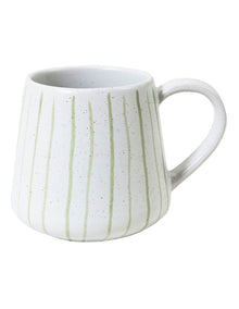 Mediterranean Party Thin Striped Hand Painted Mug in Sage
