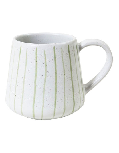 Mediterranean Party Thin Striped Hand Painted Mug in Sage