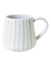 Mediterranean Party Thin Striped Hand Painted Mug in Sage