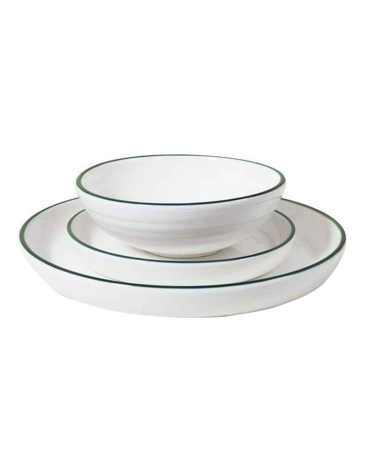 Hampton Dinner Set 12 Pieces in White/Green