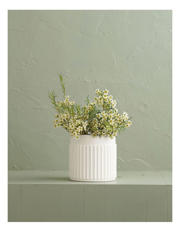 Lume Short Vase 16x16cm in White