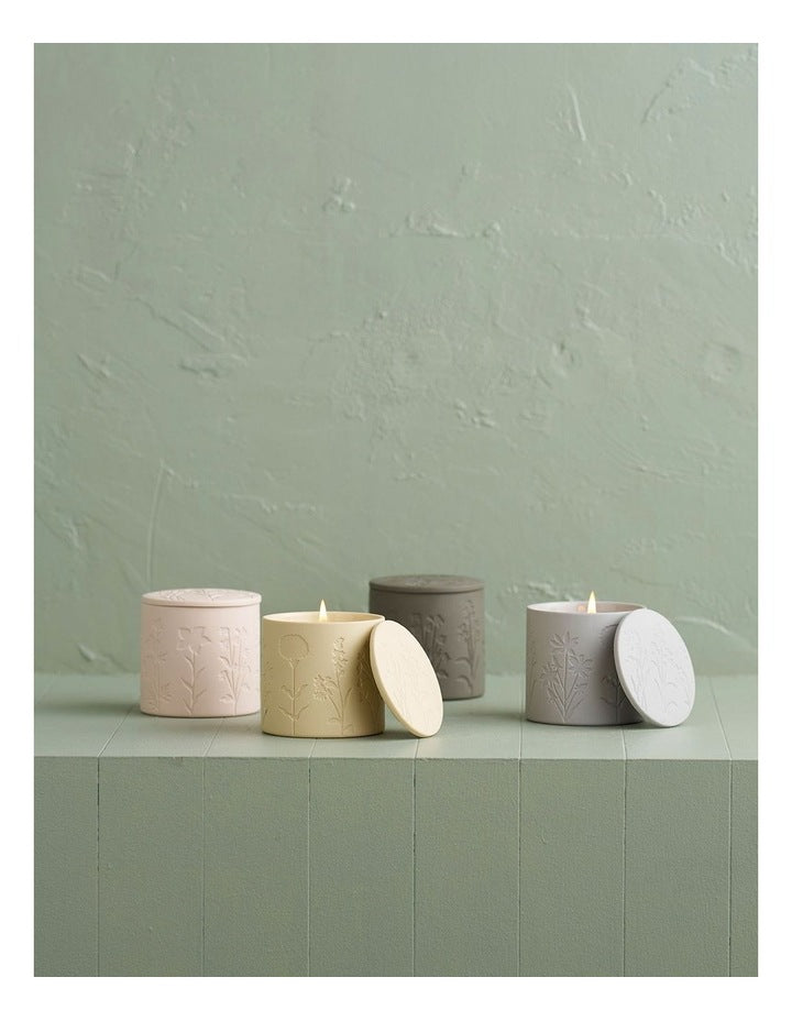 Wild Flowers Single Wicked Candle with Debossed Botanical