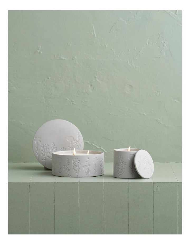 Wild Flowers Single Wicked Candle with Debossed Botanical