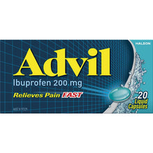 Advil Liquid Capsules Ibuprofen Pain & Fever Relief 20 Pack