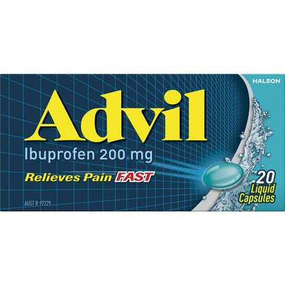 Advil Liquid Capsules Ibuprofen Pain & Fever Relief 20 Pack