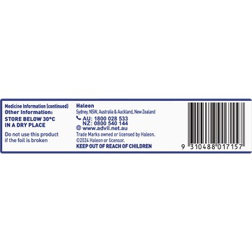 Advil Liquid Capsules Ibuprofen Pain & Fever Relief 20 pack