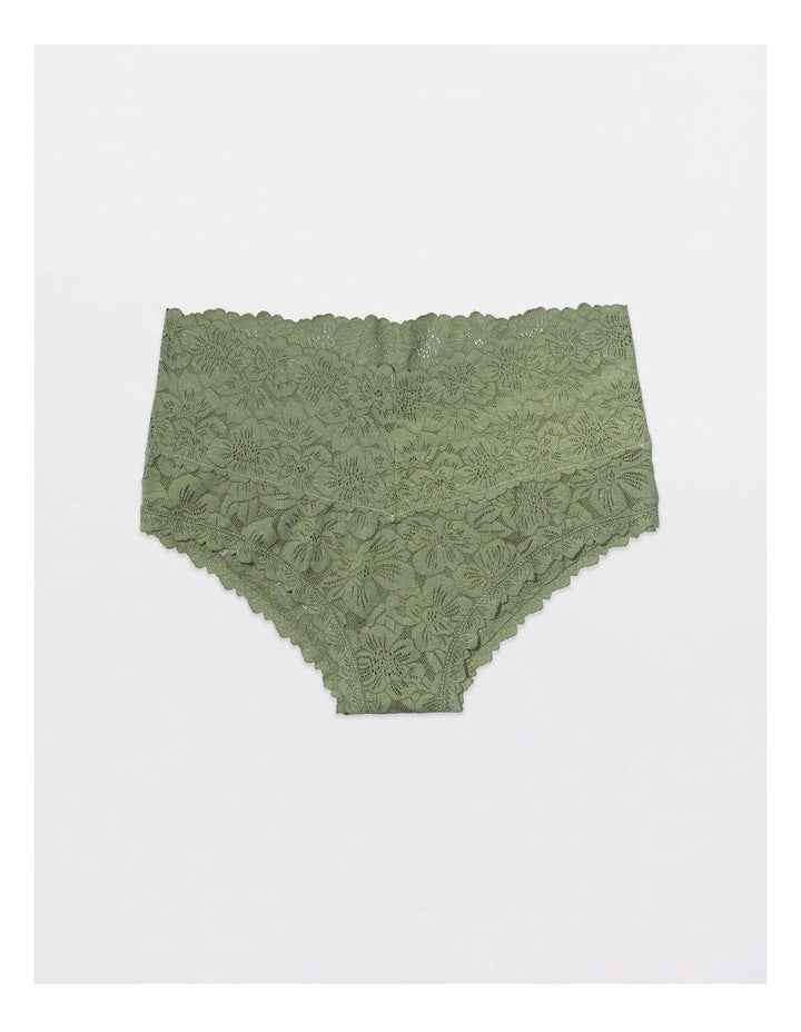 Show Off Rosey Lace Cheeky Underwear in Olive Fun