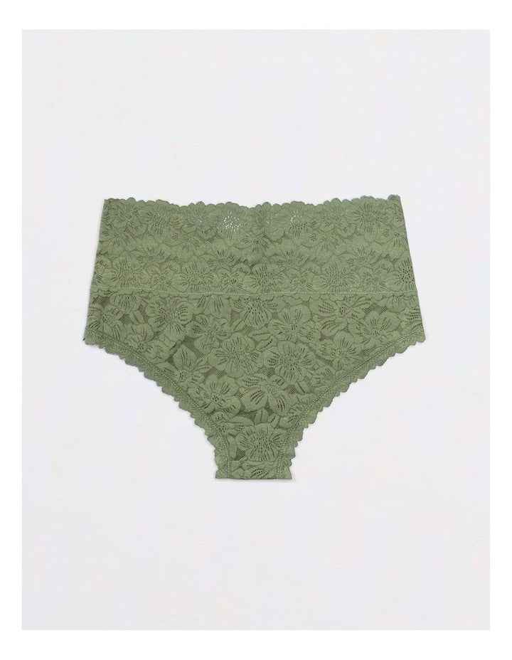 Show Off Rosey Lace Cheeky Underwear in Olive Fun