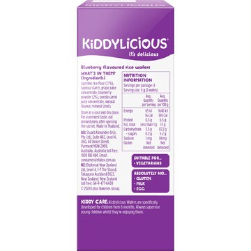 Kiddylicious Blueberry Wafers 4 pack