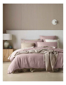Sandy Cape Washed Belgian Linen Quilt Cover Set in Dusk