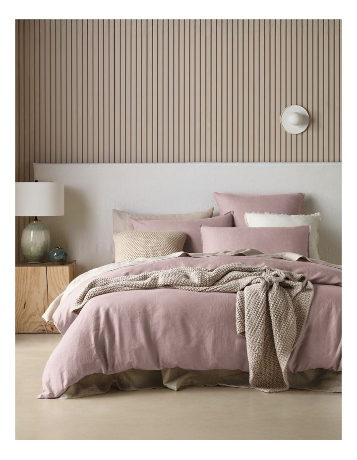 Sandy Cape Washed Belgian Linen Quilt Cover Set in Dusk