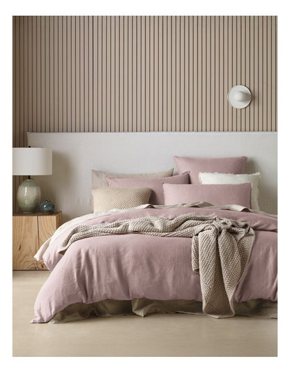 Sandy Cape Washed Belgian Linen Quilt Cover Set in Dusk