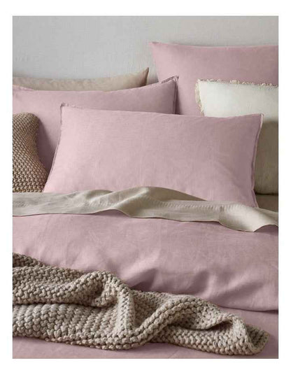 Sandy Cape Washed Belgian Linen Quilt Cover Set in Dusk