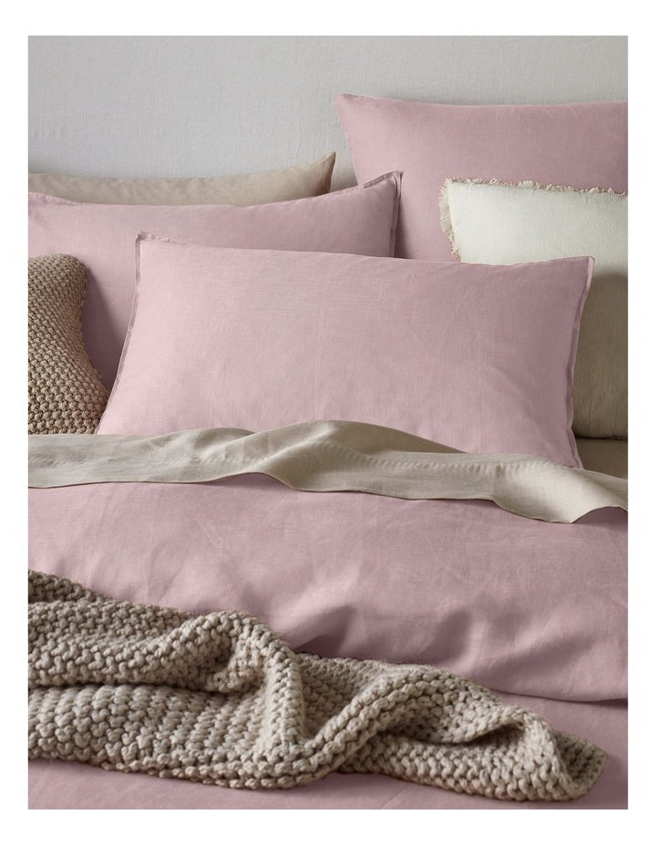 Sandy Cape Washed Belgian Linen Quilt Cover Set in Dusk