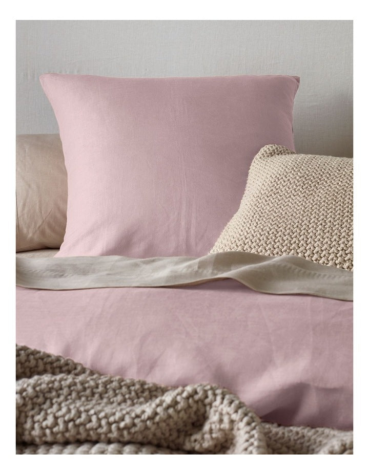 Sandy Cape Washed Belgian Linen Quilt Cover Set in Dusk