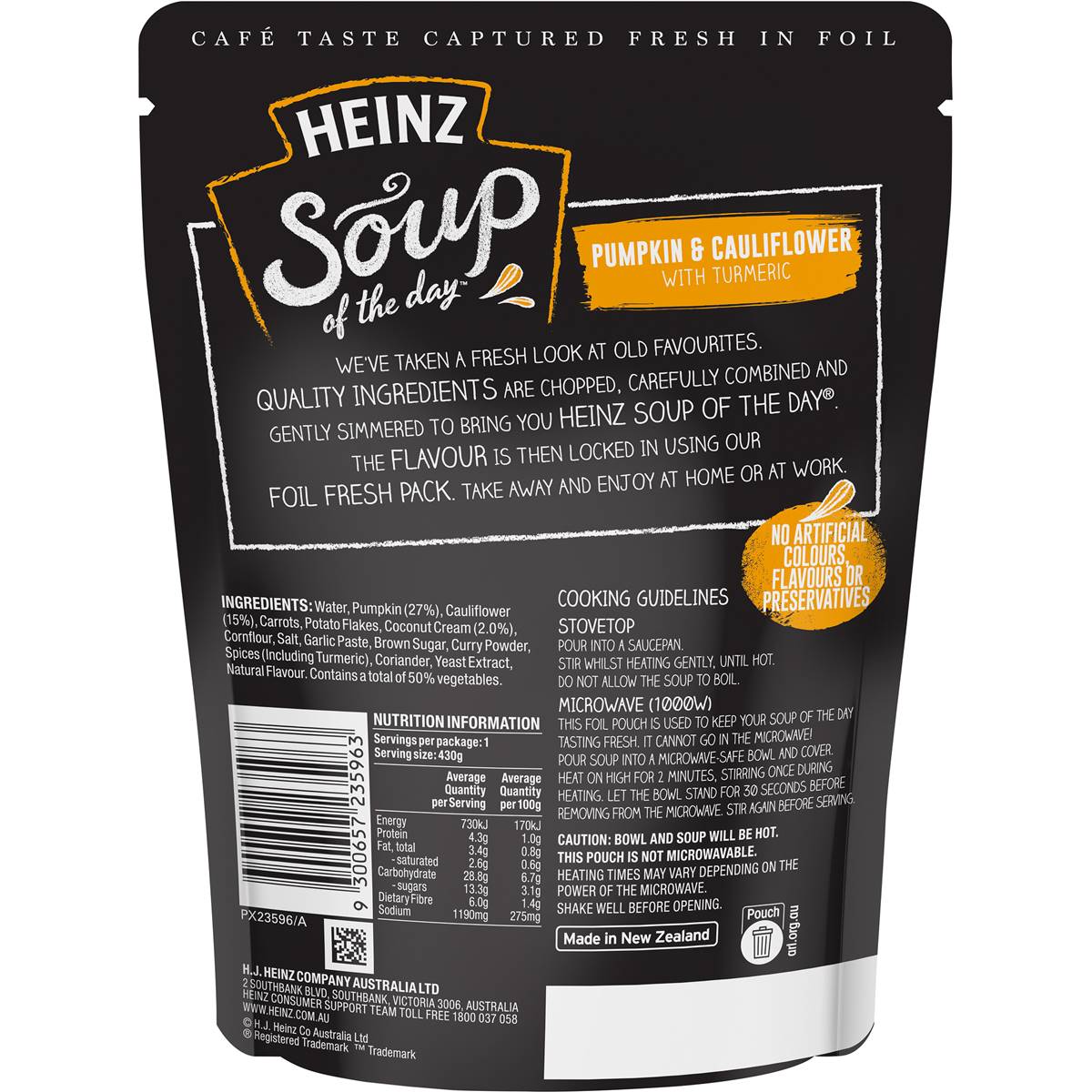 Heinz Soup Of The Day Pumpkin Cauliflower & Turmeric 430g