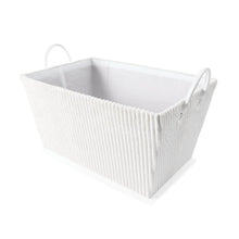 Tapered Ribbed Basket - White