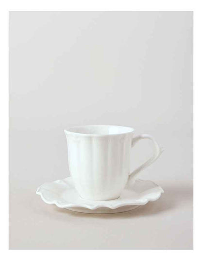 Bella Cup & Saucer Set in White