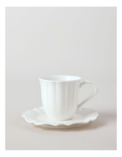 Bella Cup & Saucer Set in White