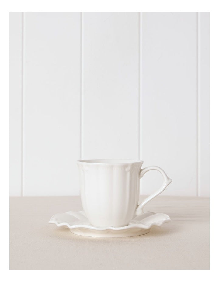 Bella Cup & Saucer Set in White