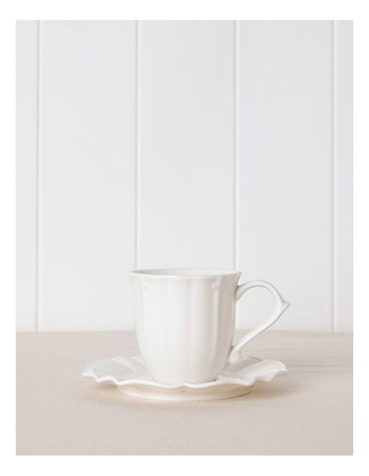 Bella Cup & Saucer Set in White