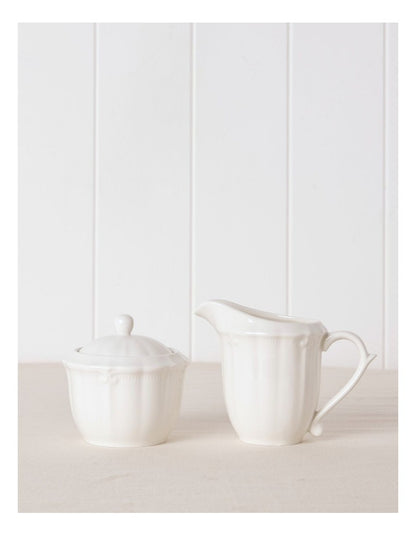 Bella Sugar & Creamer Set in White