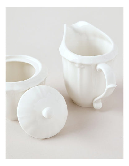 Bella Sugar & Creamer Set in White